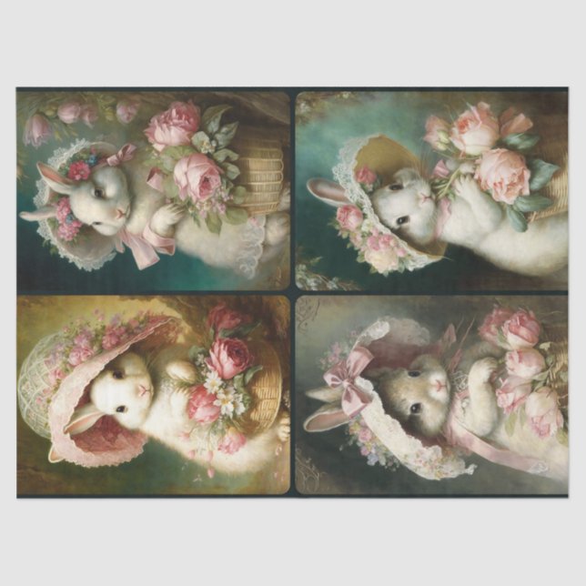 Bonnet Bunnies  Tissue Paper (Front)