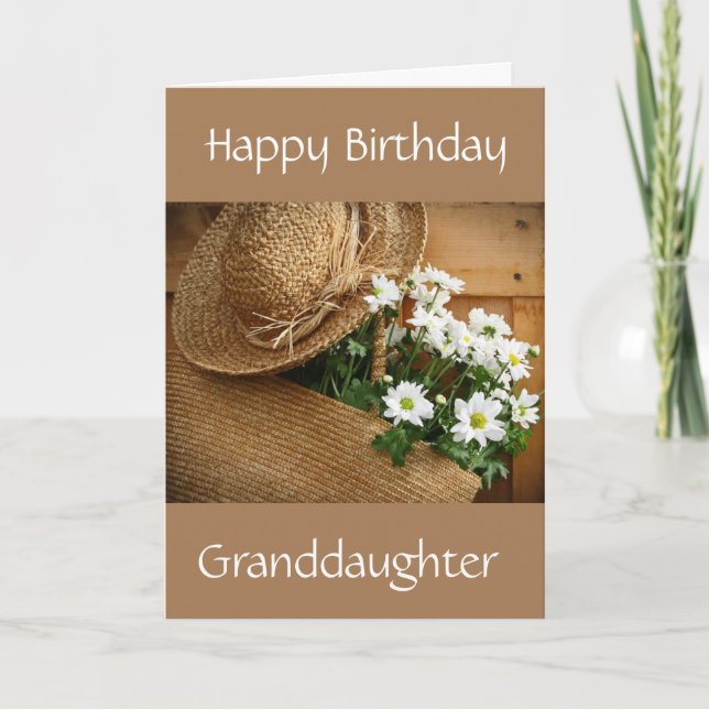 **BONNETT/DAISIES BIRTHDAY for GRANDDAUGHTER Card (Front)