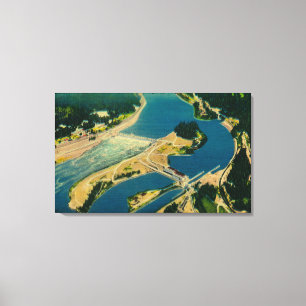 Bonneville Dam and Columbia River from Air Canvas Print