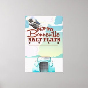 Bonneville Salt Flat Utah vintage travel poster Canvas Print