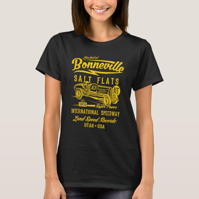 Bonneville Salt Flats Utah Speedway Design 3 T-Shirt (Front)