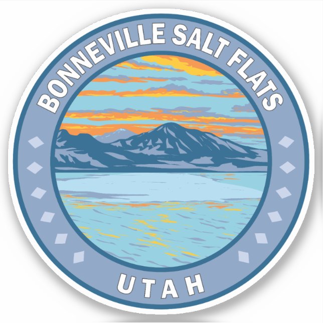Bonneville Salt Flats Utah Travel Art Vintage (Front)