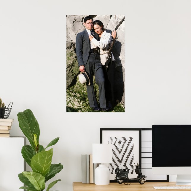 Bonnie And Clyde Embrace 1933 Remastered Poster (Home Office)