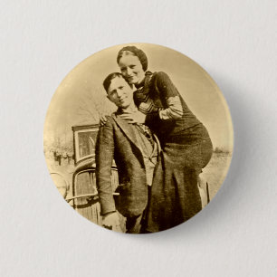 Bonnie and Clyde - The Barrow Gang 6 Cm Round Badge