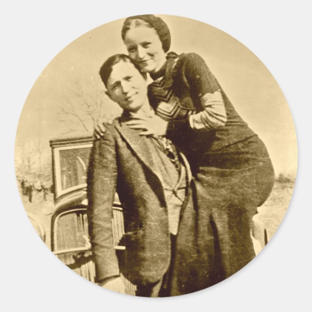 Bonnie and Clyde - The Barrow Gang Classic Round Sticker (Front)