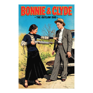 Bonnie And Clyde The Outlaw Duo Retro Art Photo Print