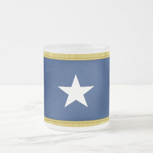 Bonnie Blue Flag First Texas Cofederate Volunteers Frosted Glass Coffee Mug