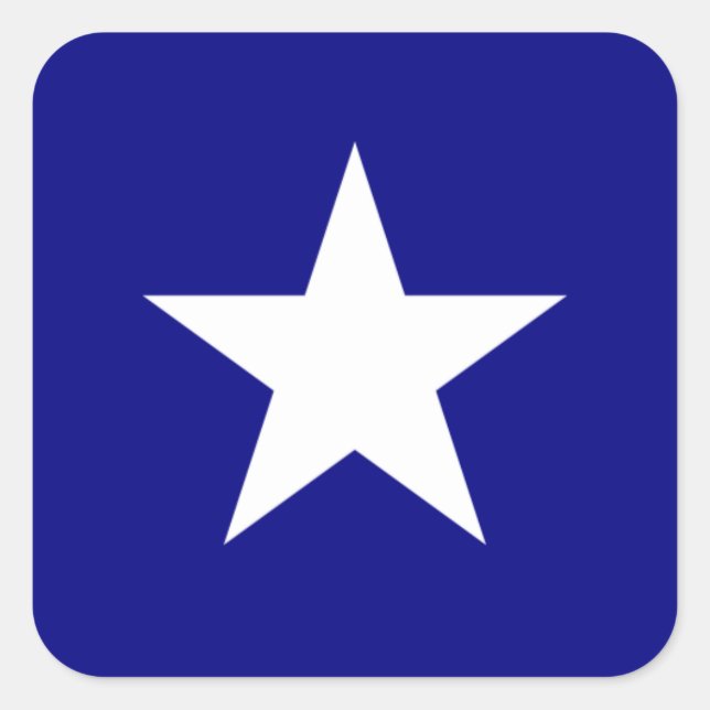 Bonnie Blue Flag White Star Square Sticker (Front)