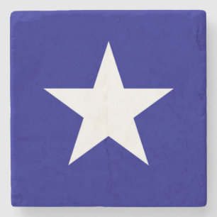 Bonnie Blue Flag White Star Stone Coaster