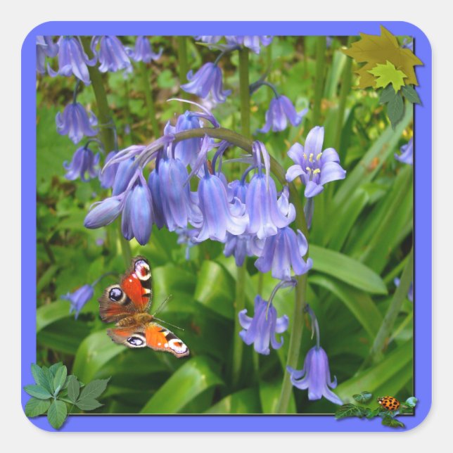 BONNIE BLUEBELL ~ Square Envelope Sealer/Sticker Square Sticker (Front)