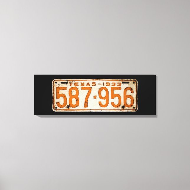 Bonnie & Clyde License Plate Canvas Print (Front)