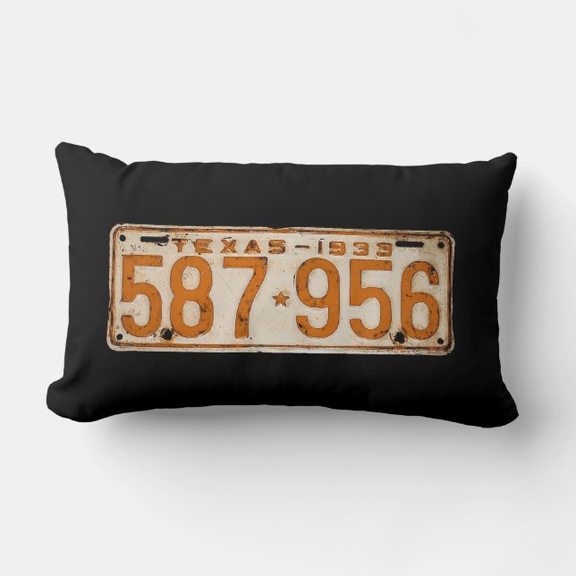 Bonnie & Clyde License Plate Lumbar Cushion (Front)