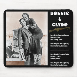 Bonnie & clyde (sepia) on black, Army_Heritage_... Mouse Mat