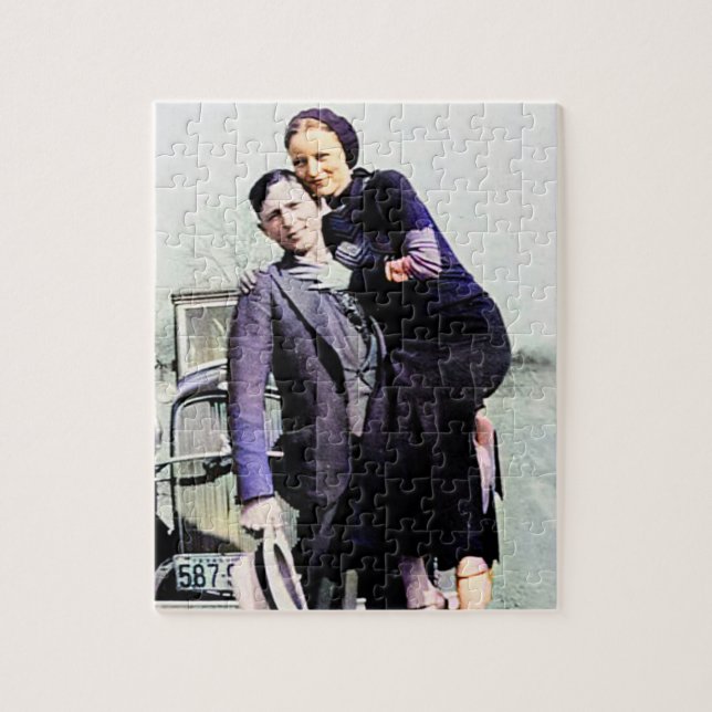 Bonnie & Clyde The Barrow Gang Colour Redux Jigsaw Puzzle (Vertical)