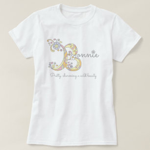 Bonnie girls B name meaning monogram tee