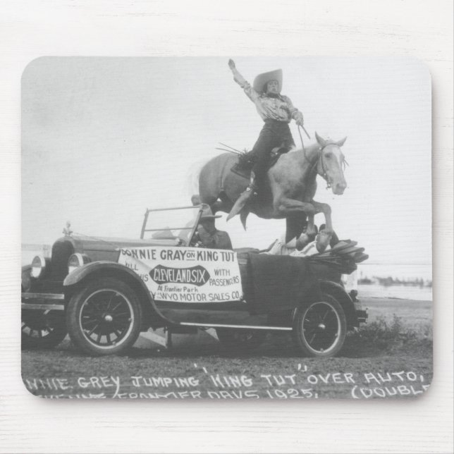 Bonnie Grey jumping her horse. Mouse Mat (Front)