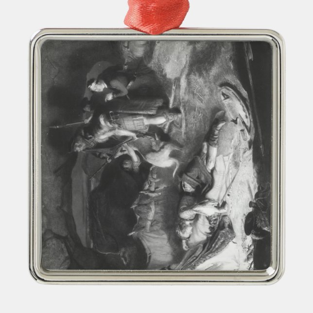 Bonnie Prince Charlie  in Hiding Metal Tree Decoration (Front)