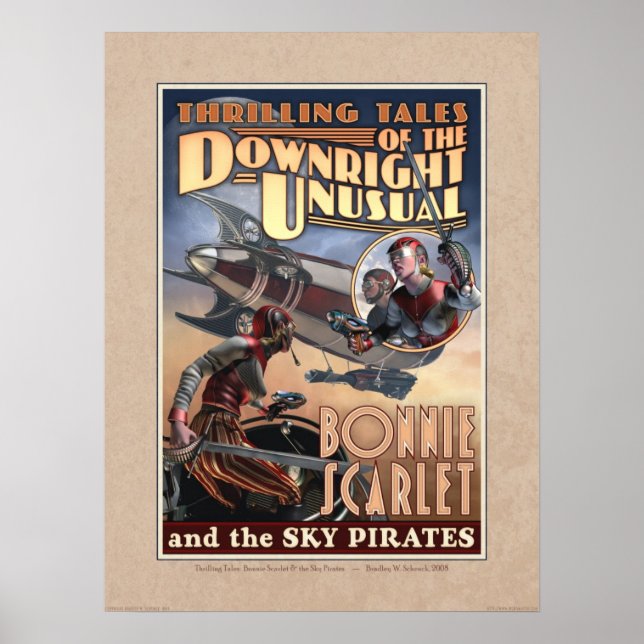 Bonnie Scarlet & the Sky Pirates Poster (18x24") (Front)