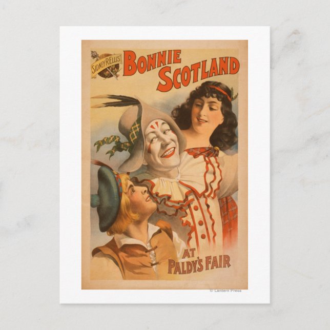Bonnie Scotland at the Fair Clown Theatre Postcard (Front)