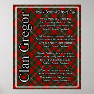 Bonnie Scotland I Adore Thee Clan Gregor Tartan Poster