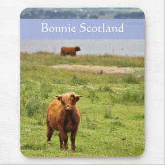 'Bonnie Scotland' with Young Highland Cow Photo Mouse Mat