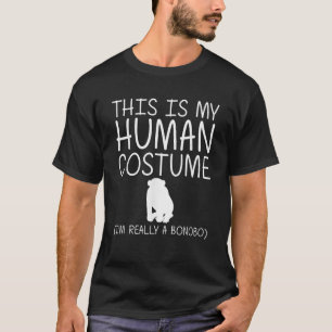 Bonobo Easy Halloween Human Costume Chimpanzee Ape T-Shirt