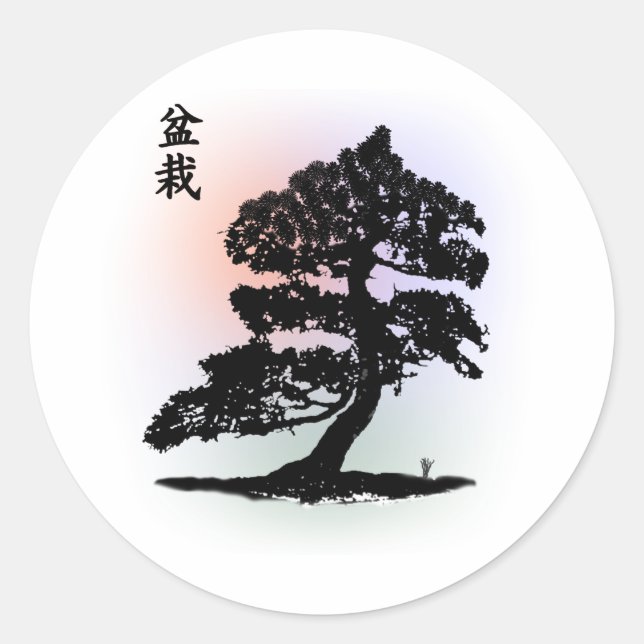 bonsai 01 classic round sticker (Front)