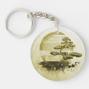 Bonsai and Sun Key Ring