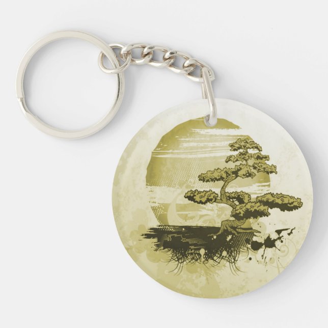 Bonsai and Sun Key Ring (Front)