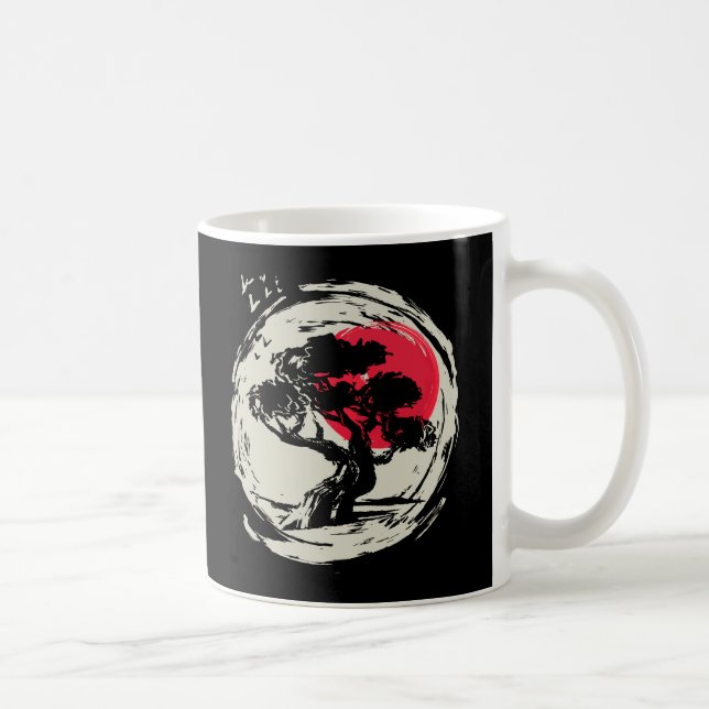 Bonsai Art Japanese Sunset Coffee Mug (Right)