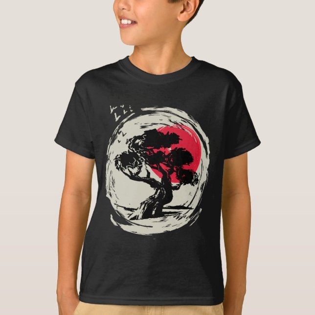 Bonsai Art Japanese Sunset T-Shirt (Front)