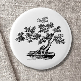Bonsai - Chinese Style - black and white 3 Cm Round Badge