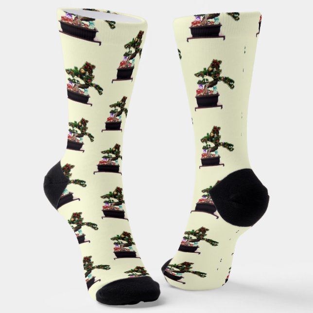 Bonsai Christmas Socks (Angled)