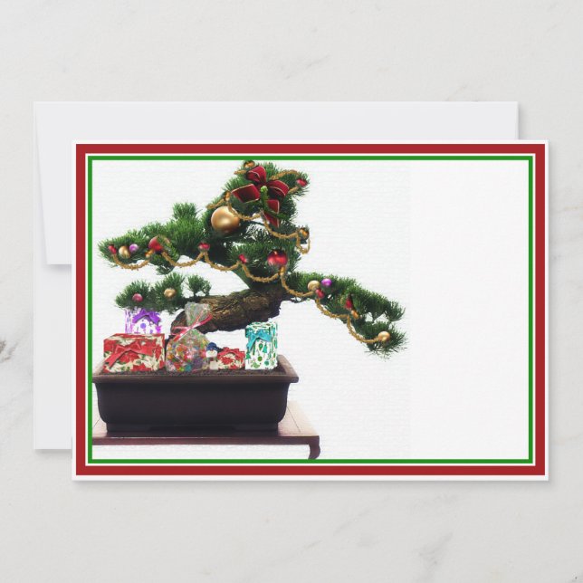 Bonsai Christmas Tree Invitation (Front)