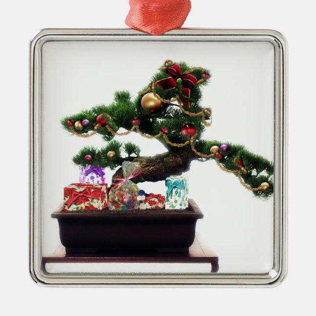 Bonsai Christmas Tree Metal Tree Decoration (Front)