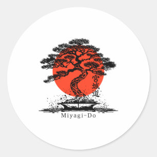 Bonsai Japanese Kanji Miyagi Do Personalized T Shi Classic Round Sticker