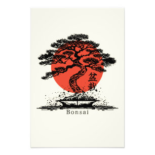 Bonsai Japanese Kanji Personalised Photo Print