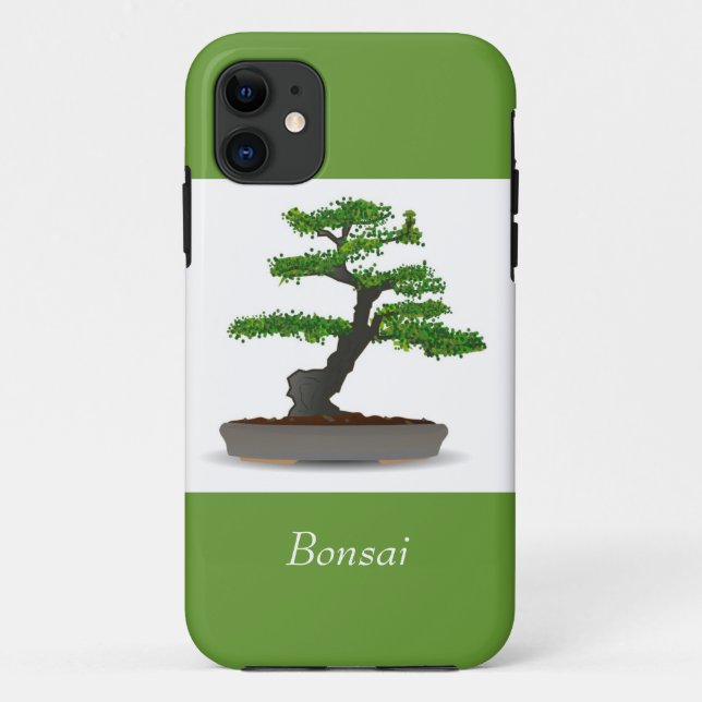 Bonsai Japanese Miniature Tree with Leaf Dots Case-Mate iPhone Case (Back)