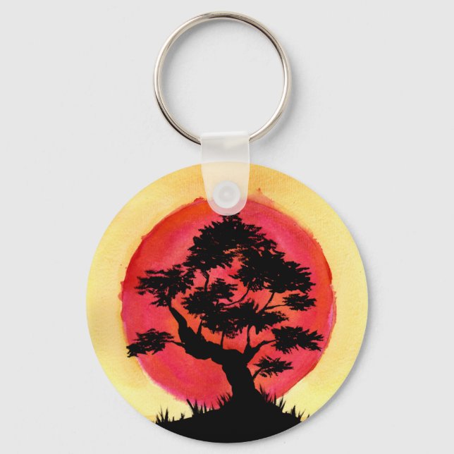 Bonsai Sunset Key Ring (Front)