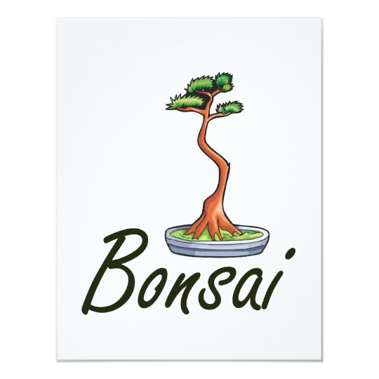 Bonsai text literati graphic card