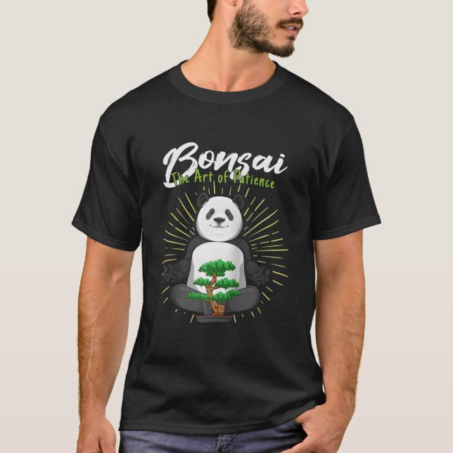 Bonsai The Of Patience Japan Zen Panda Baseball T-Shirt (Front)