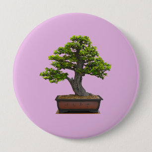 bonsai tree 10 cm round badge