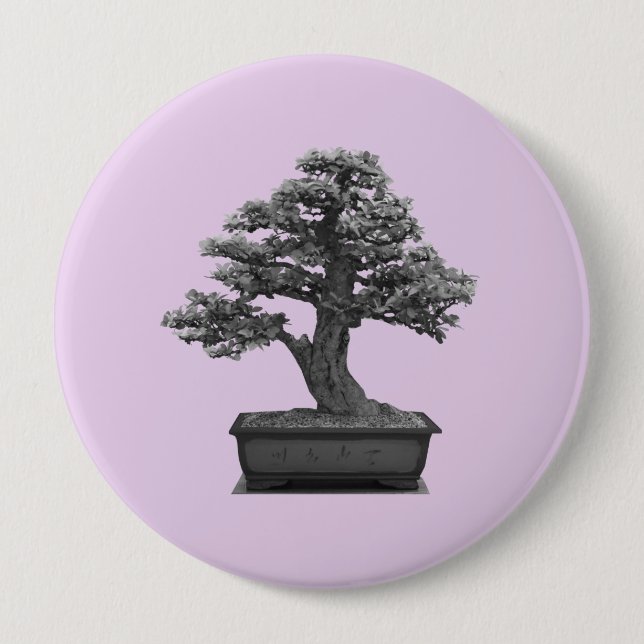 bonsai tree 10 cm round badge (Front)