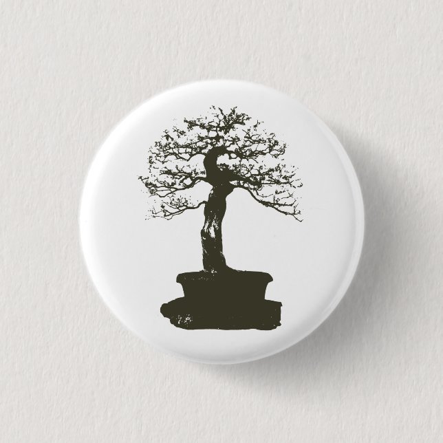 bonsai tree 3 cm round badge (Front)