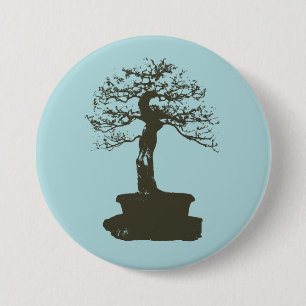bonsai tree 7.5 cm round badge