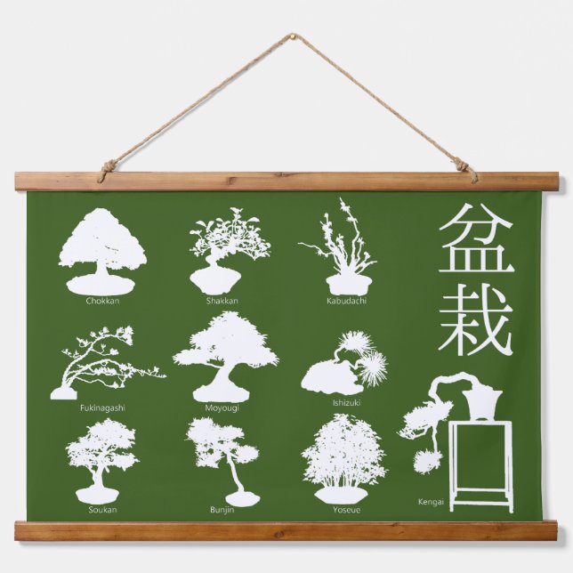 Bonsai Tree Basic Styles 10 Hanging Tapestry (Front)