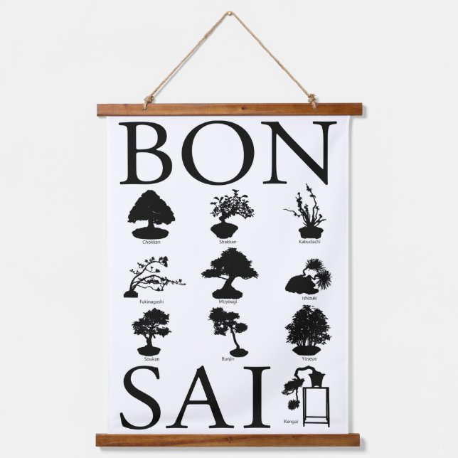 Bonsai Tree Basic Styles 10 Hanging Tapestry (Front)