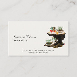 Bonsai Tree Botanical Plant Japanese Watercolor Business Card