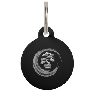 bonsai tree enso circle buddhist zen calligraphy pet tag