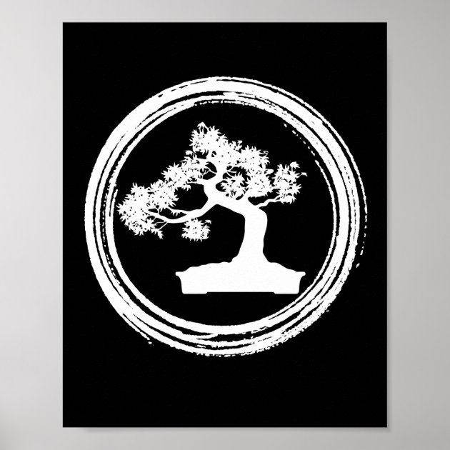 T-shirt Homme/femme Sparta Apparel - Motif Bonsaï & Cercle Enso, Style Vintage Zen, Noir, Neuf étiqueté